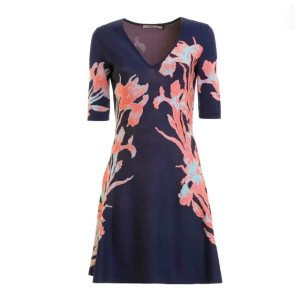 NWT ROBERTO CAVALLI IRIS PATTERN JACQUARD DRESS 8